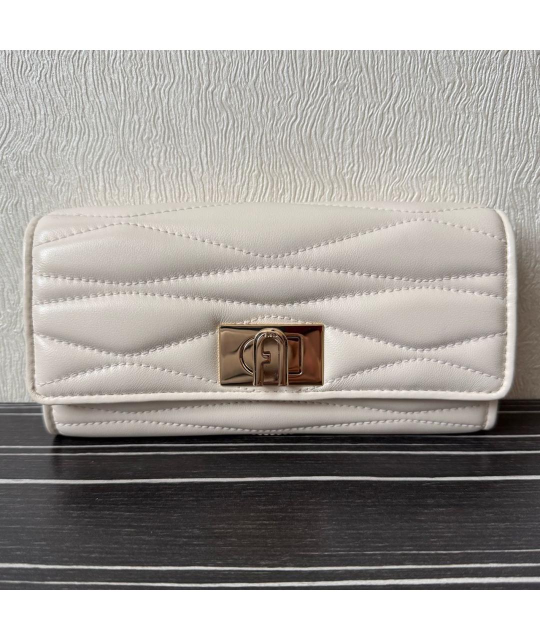 FURLA Бежевый кожаный кошелек, фото 7