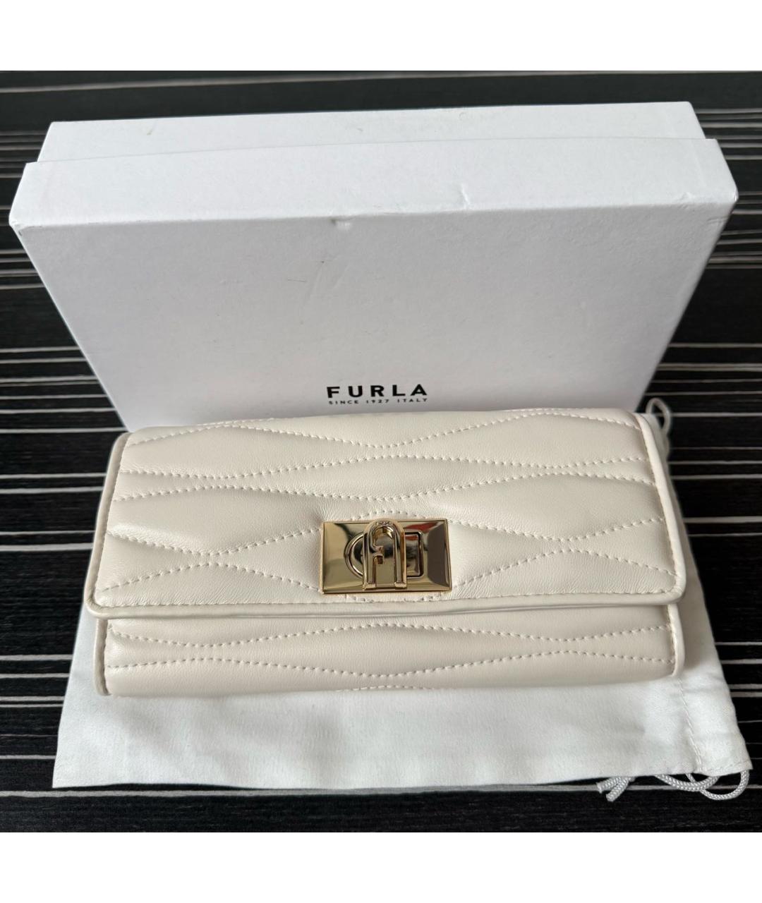 FURLA Бежевый кожаный кошелек, фото 6