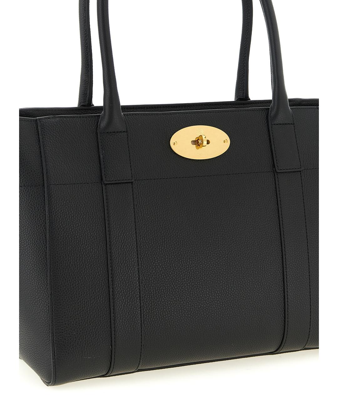 MULBERRY Черная кожаная сумка тоут, фото 3