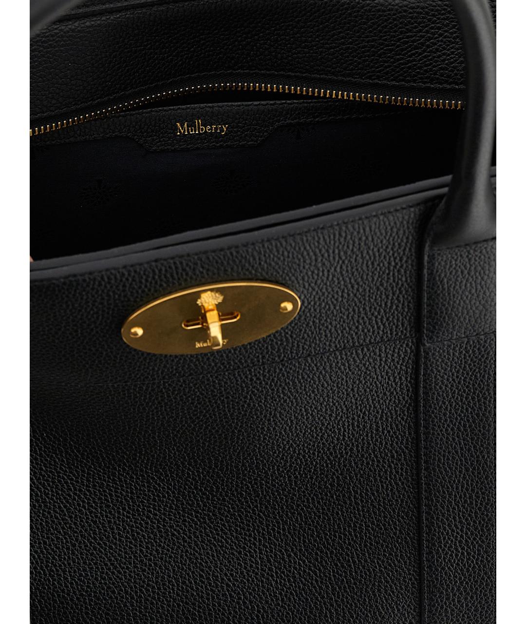 MULBERRY Черная кожаная сумка тоут, фото 4