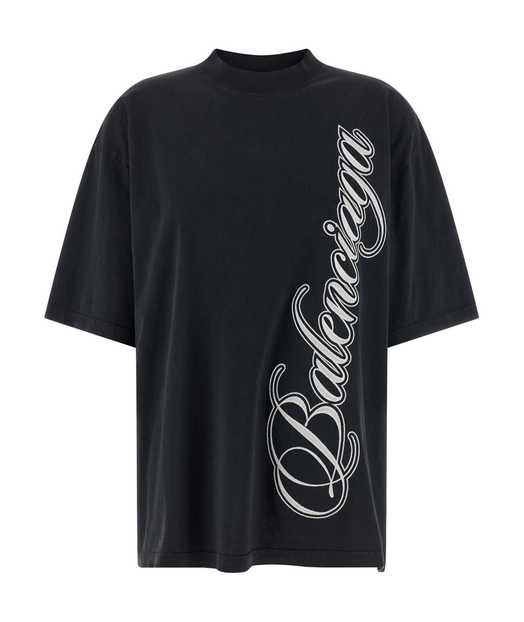 BALENCIAGA Черная хлопковая футболка, фото 1