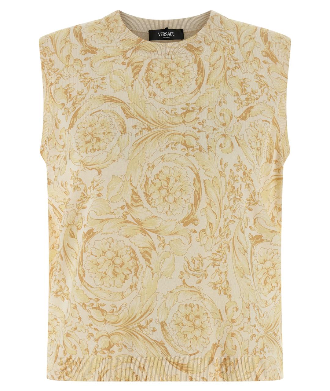 VERSACE Желтая шелковая жилетка, фото 1