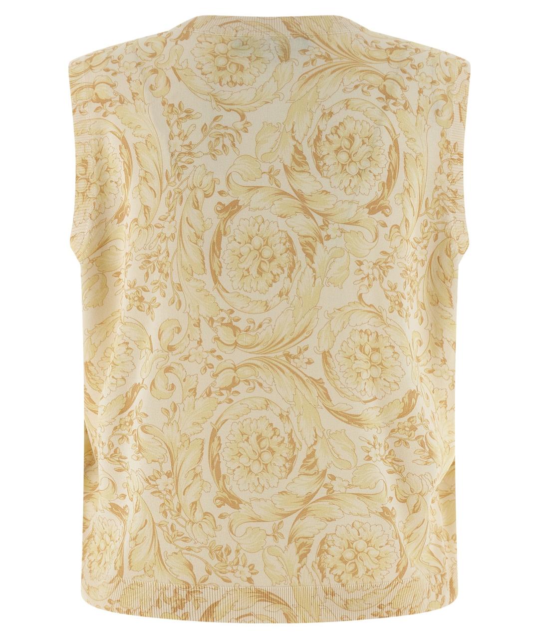 VERSACE Желтая шелковая жилетка, фото 2