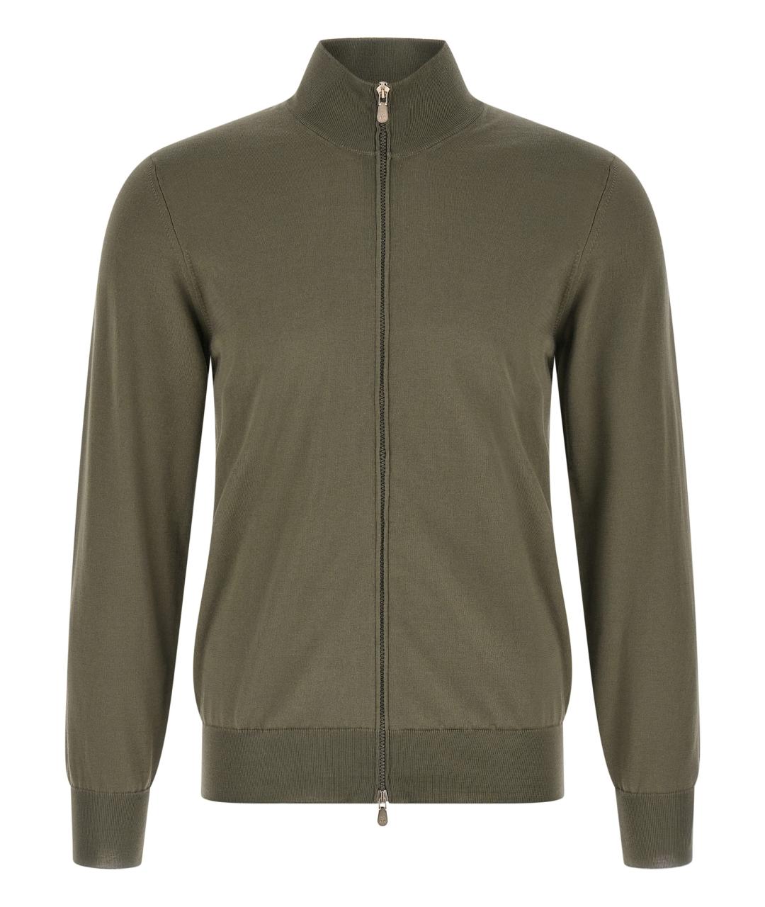 BRUNELLO CUCINELLI Зеленый хлопковый кардиган, фото 1