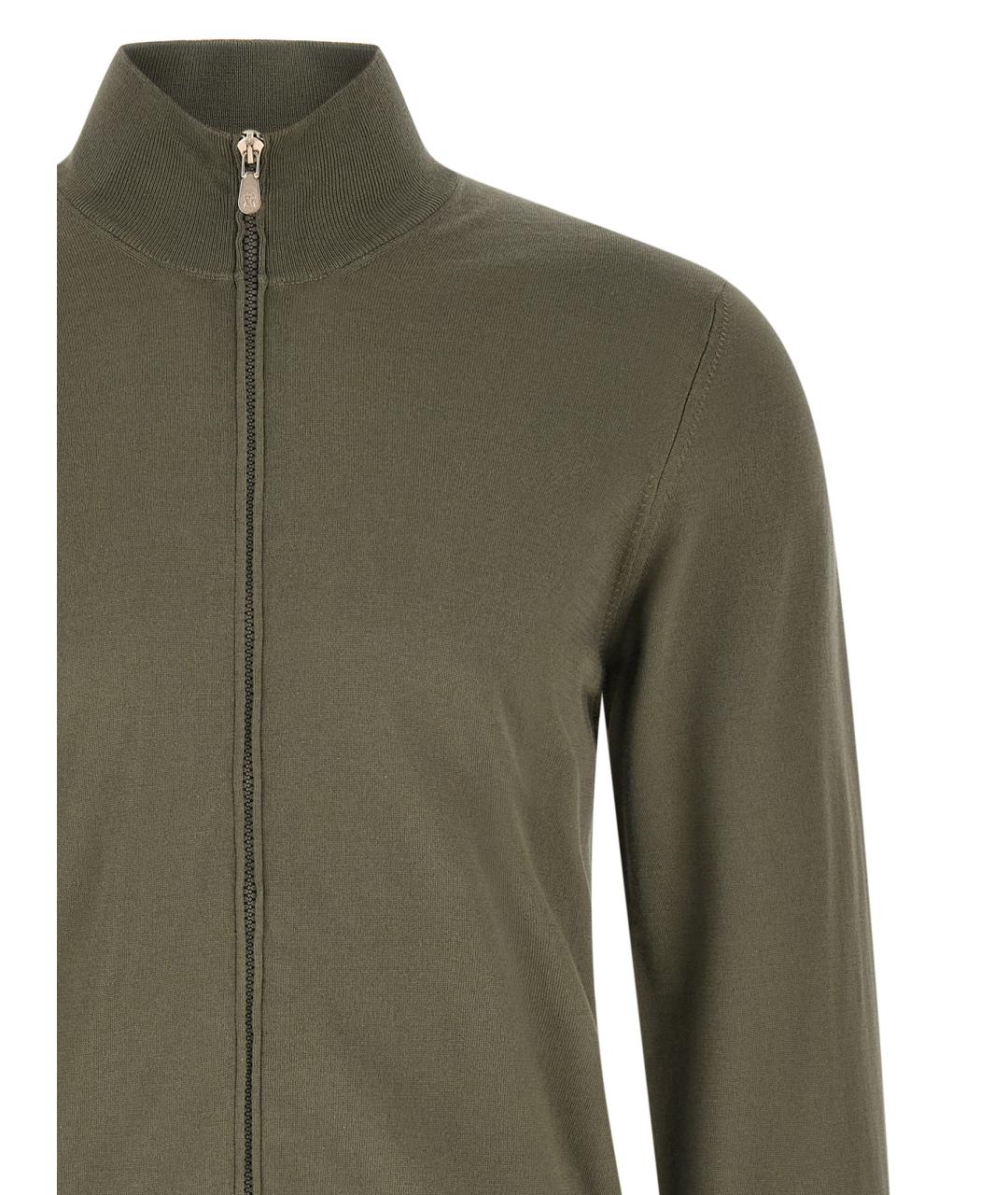 BRUNELLO CUCINELLI Зеленый хлопковый кардиган, фото 3