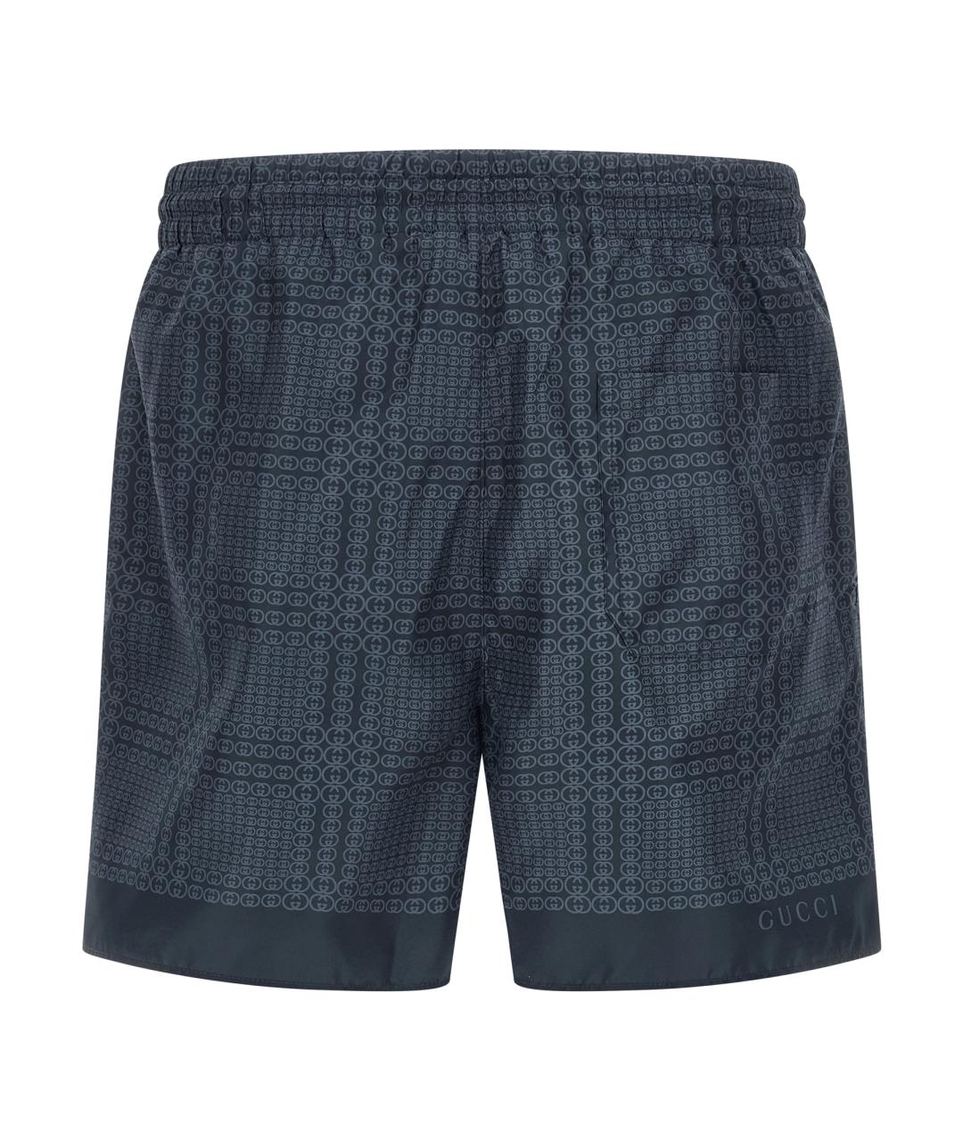 GUCCI Темно-синие полиэстеровые шорты, фото 2