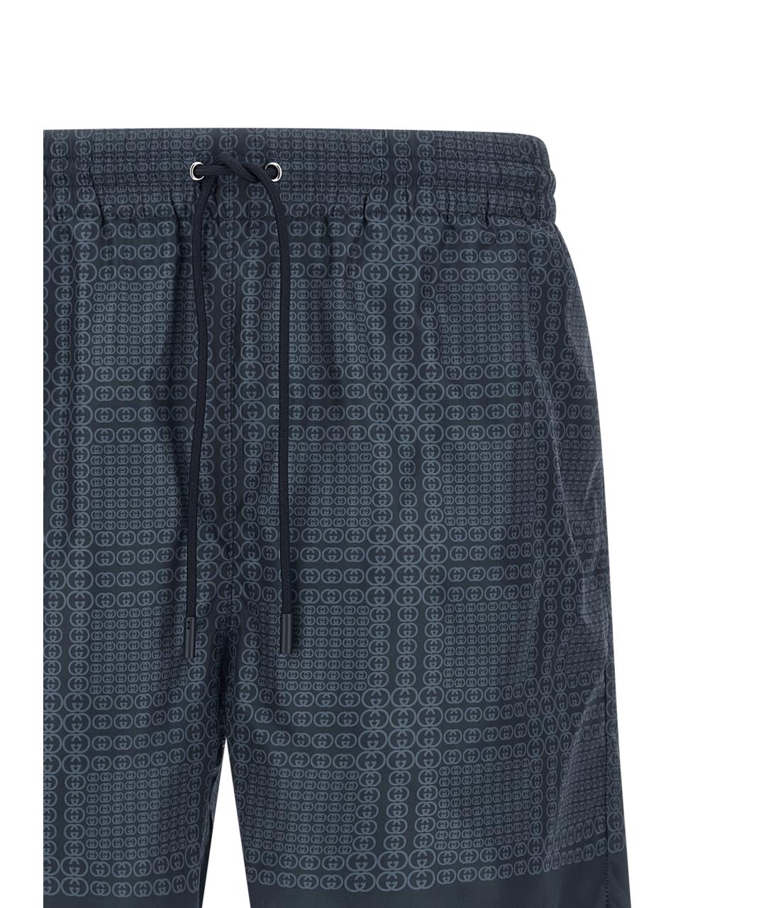 GUCCI Темно-синие полиэстеровые шорты, фото 3