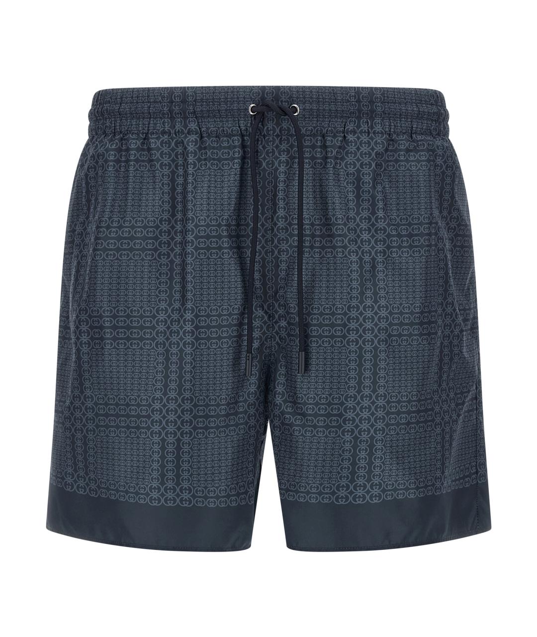 GUCCI Темно-синие полиэстеровые шорты, фото 1