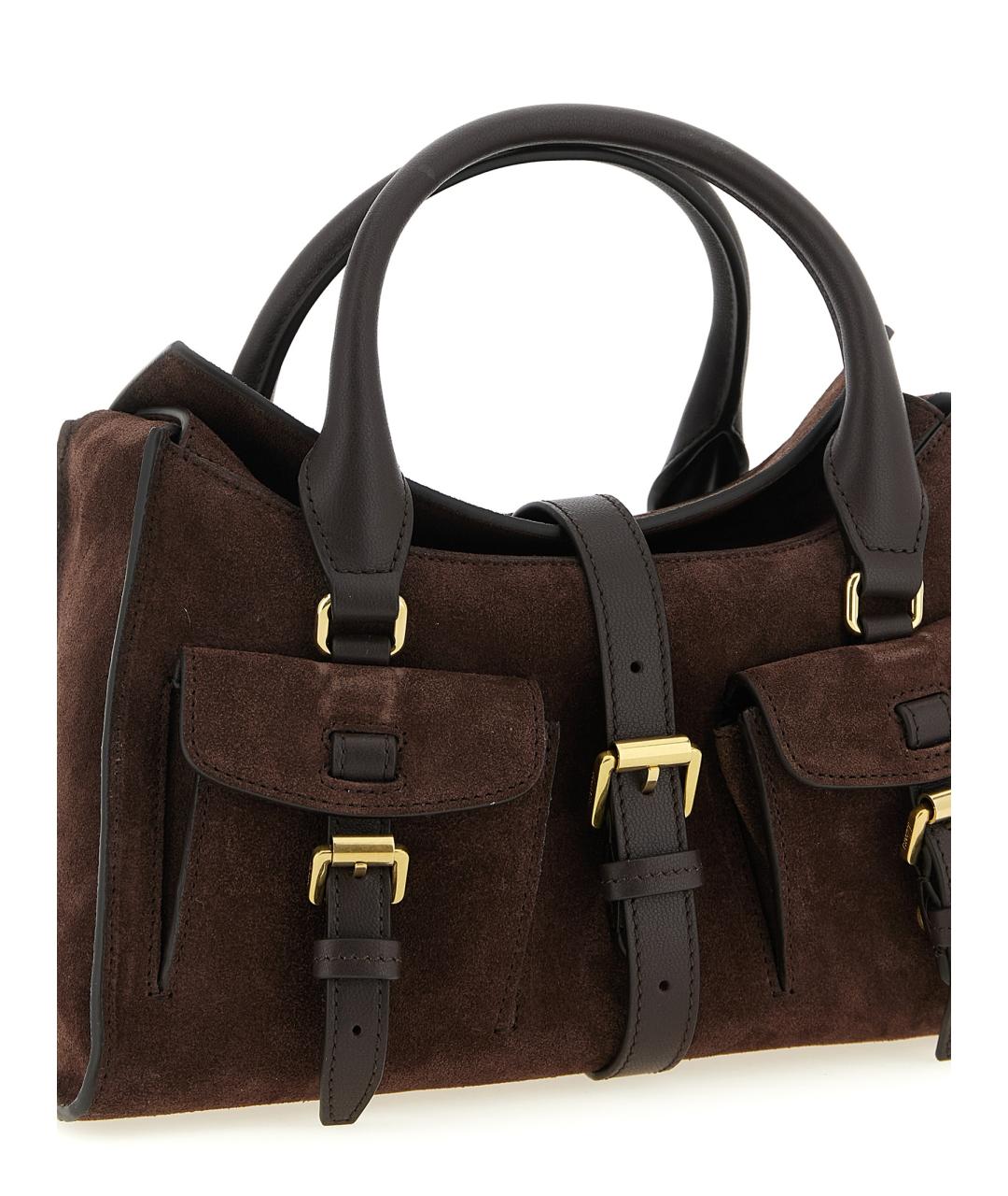 MULBERRY Коричневая замшевая сумка тоут, фото 3