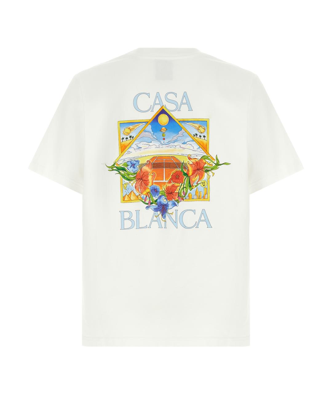 CASABLANCA Белая хлопковая футболка, фото 2