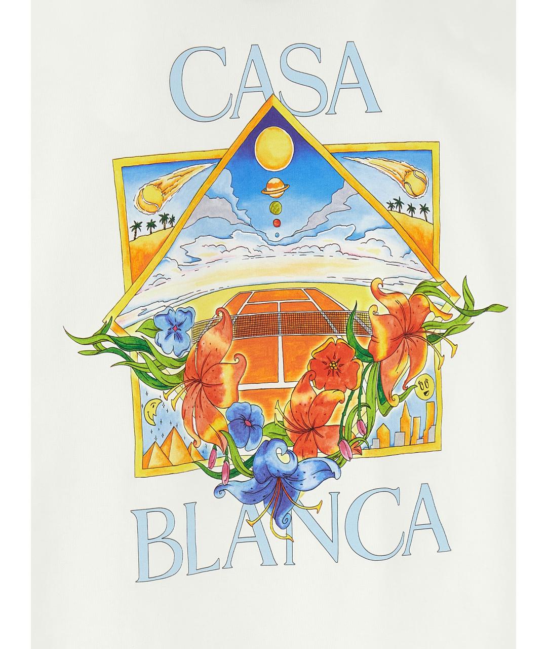 CASABLANCA Белая хлопковая футболка, фото 4