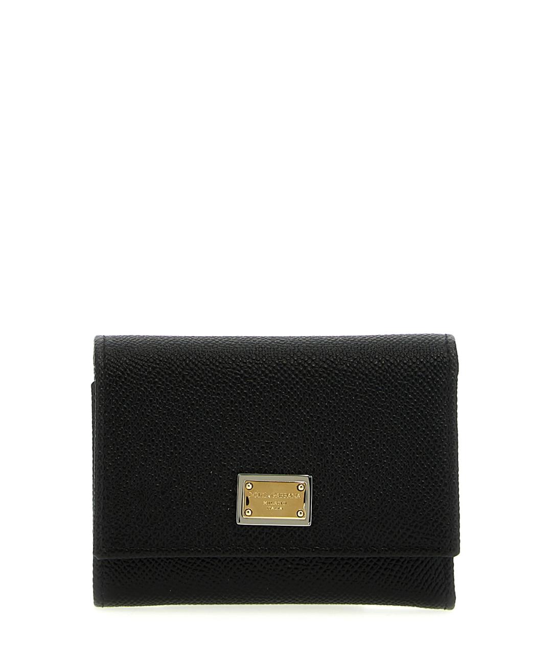 DOLCE&GABBANA Черный кожаный кошелек, фото 1