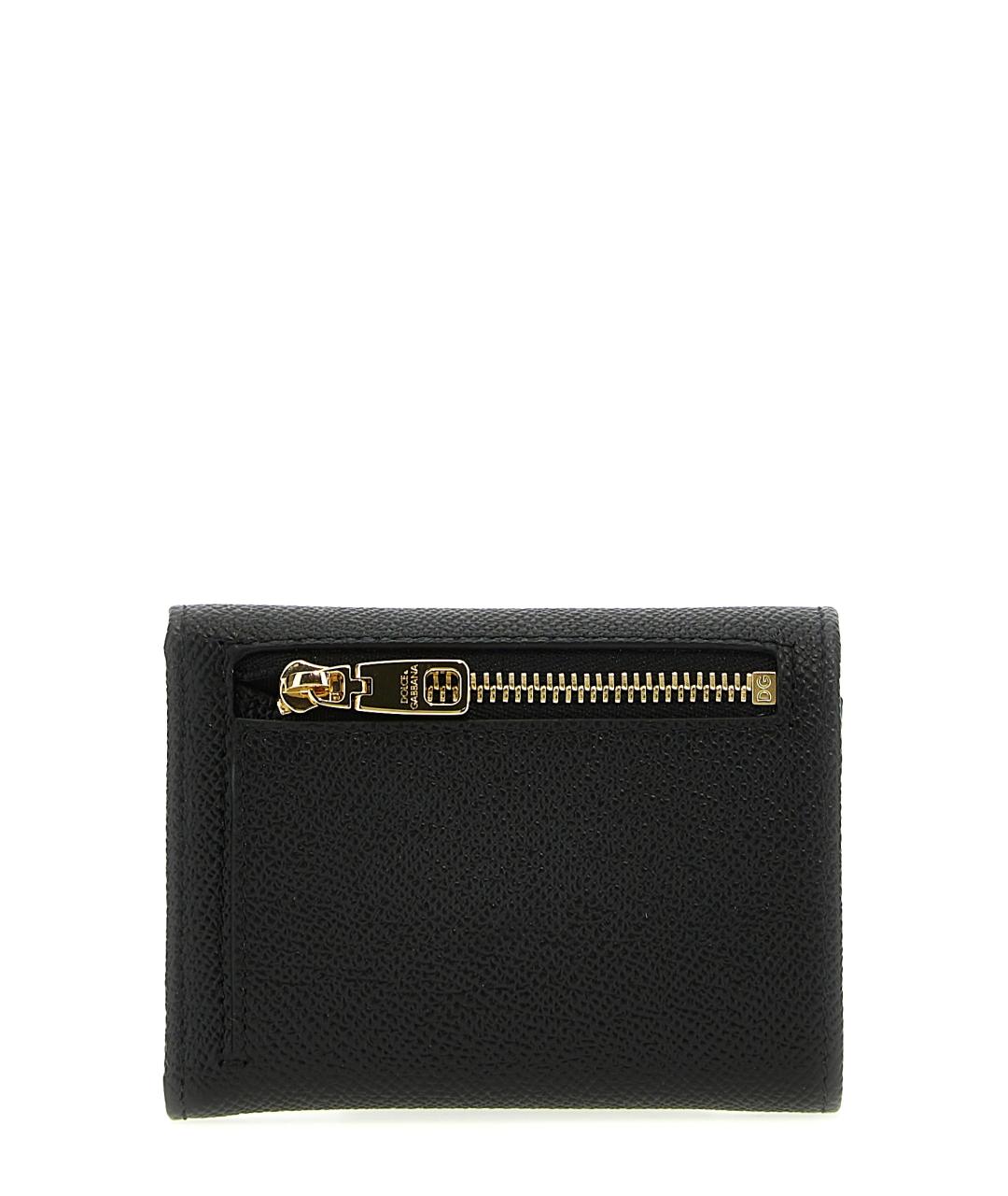 DOLCE&GABBANA Черный кожаный кошелек, фото 2