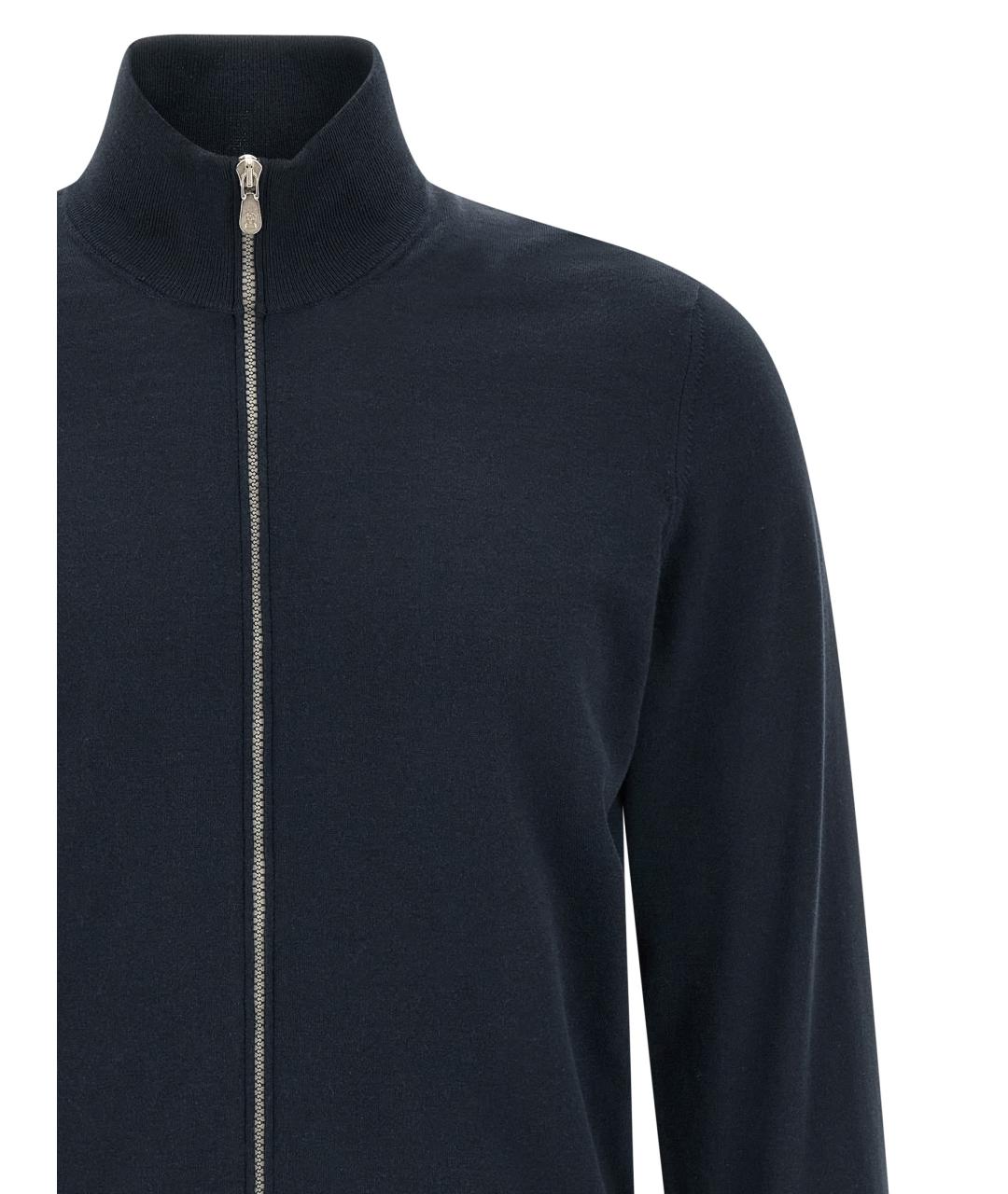 BRUNELLO CUCINELLI Темно-синий хлопковый кардиган, фото 3