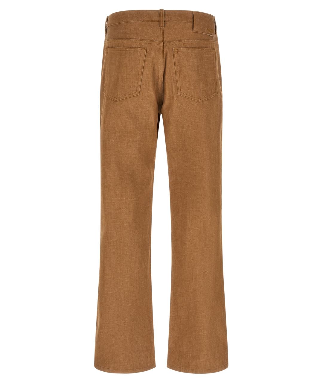 A.P.C. Коричневые хлопковые прямые джинсы, фото 2