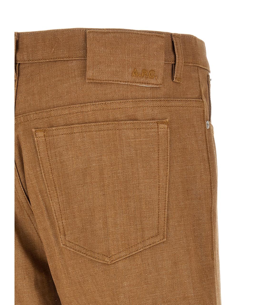 A.P.C. Коричневые хлопковые прямые джинсы, фото 4