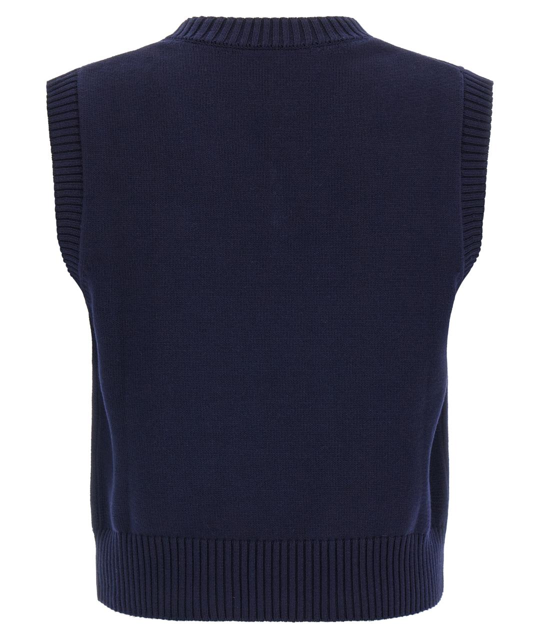 Ami Paris Темно-синяя шерстяная жилетка, фото 2