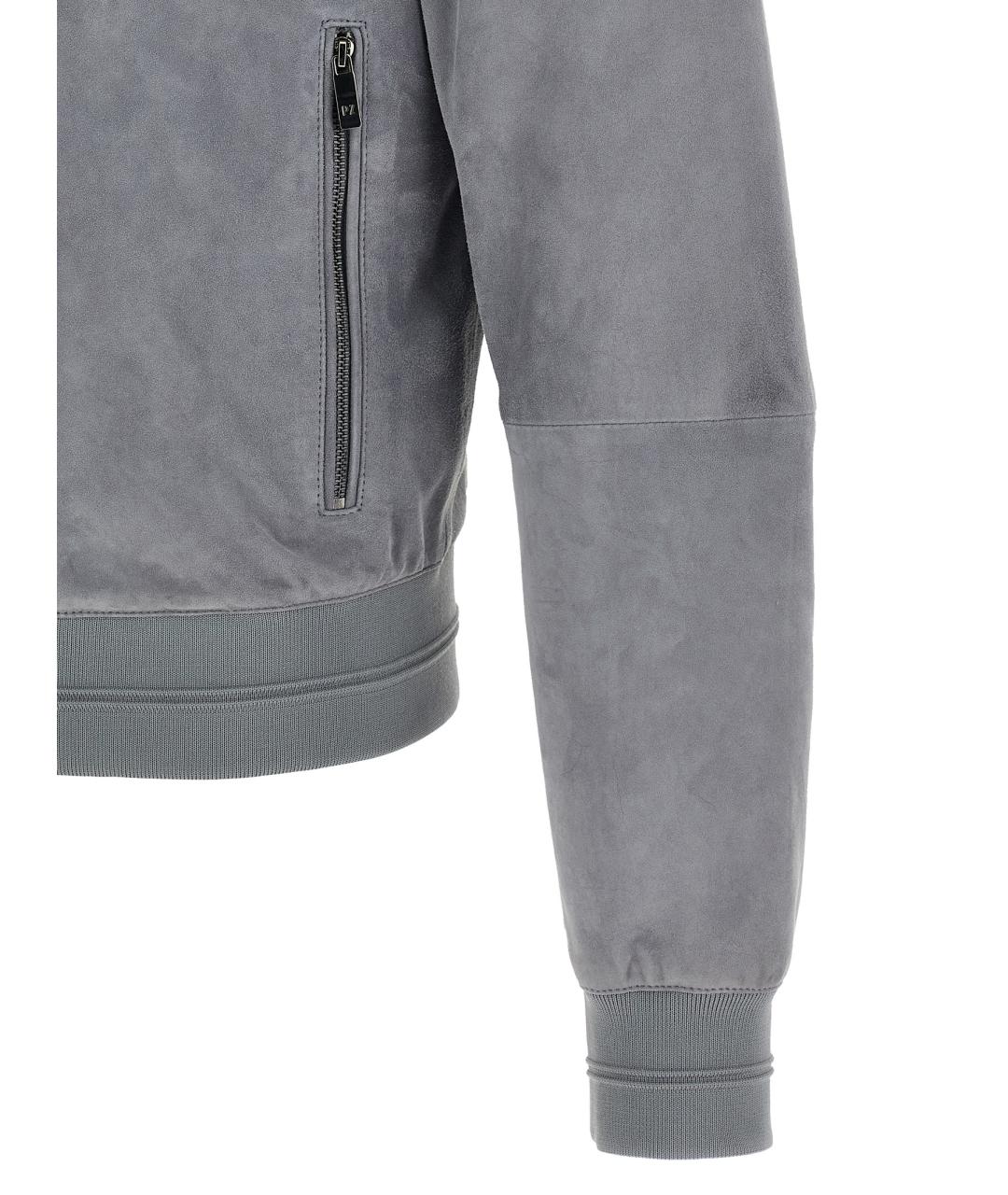 PAL ZILERI Серая замшевая куртка, фото 4