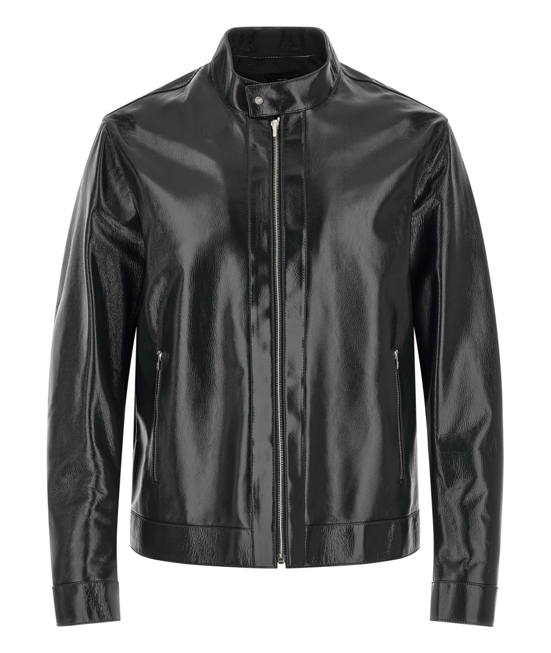 FENDI Синяя кожаная куртка, фото 1