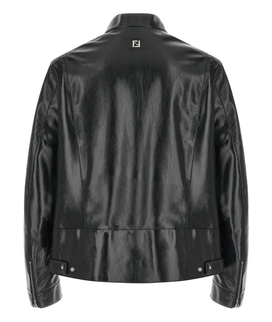 FENDI Синяя кожаная куртка, фото 2