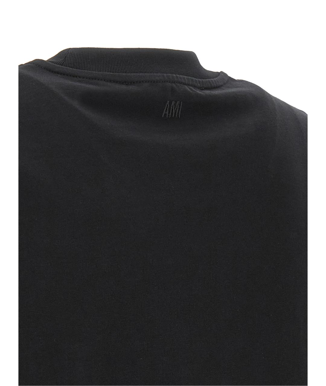 Ami Paris Черная хлопковая футболка, фото 4