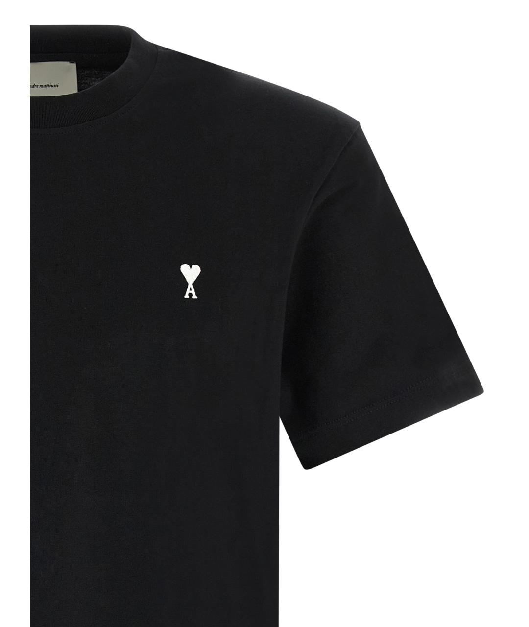 Ami Paris Черная хлопковая футболка, фото 3