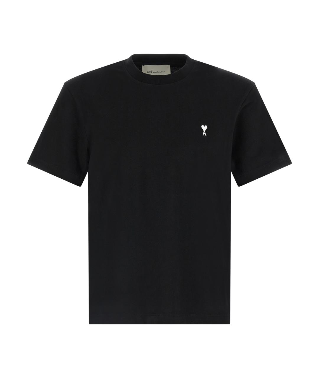 Ami Paris Черная хлопковая футболка, фото 1