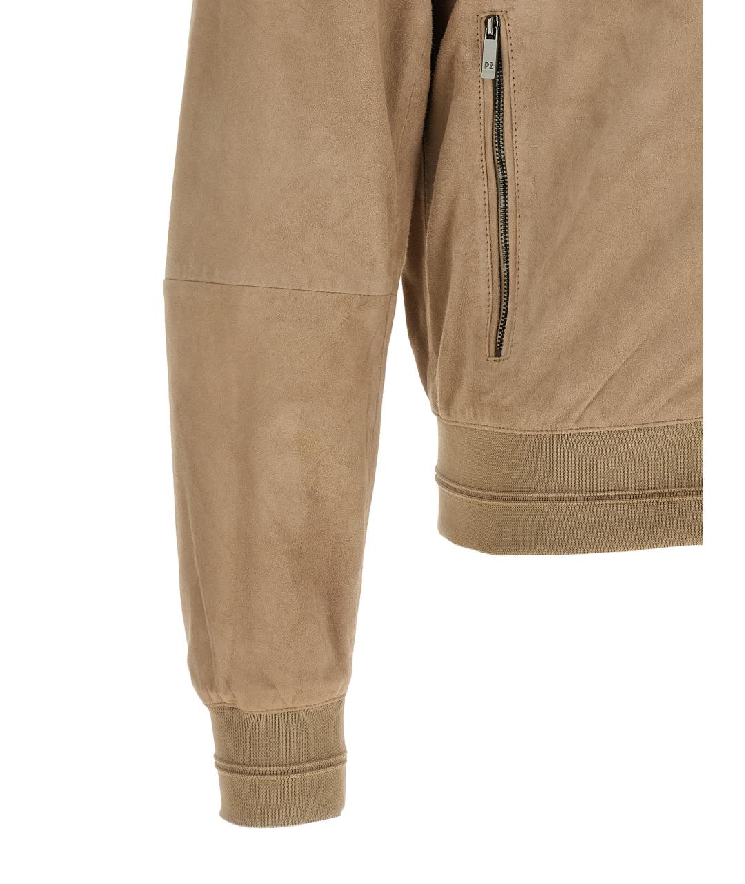 PAL ZILERI Бежевая замшевая куртка, фото 4