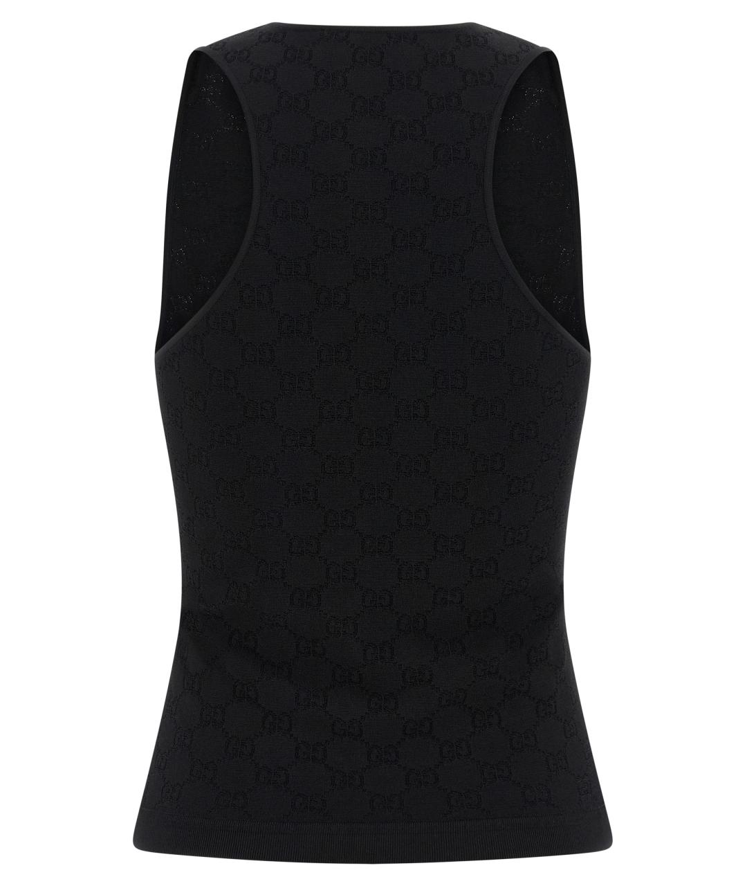 GUCCI Черная вискозная майка, фото 2