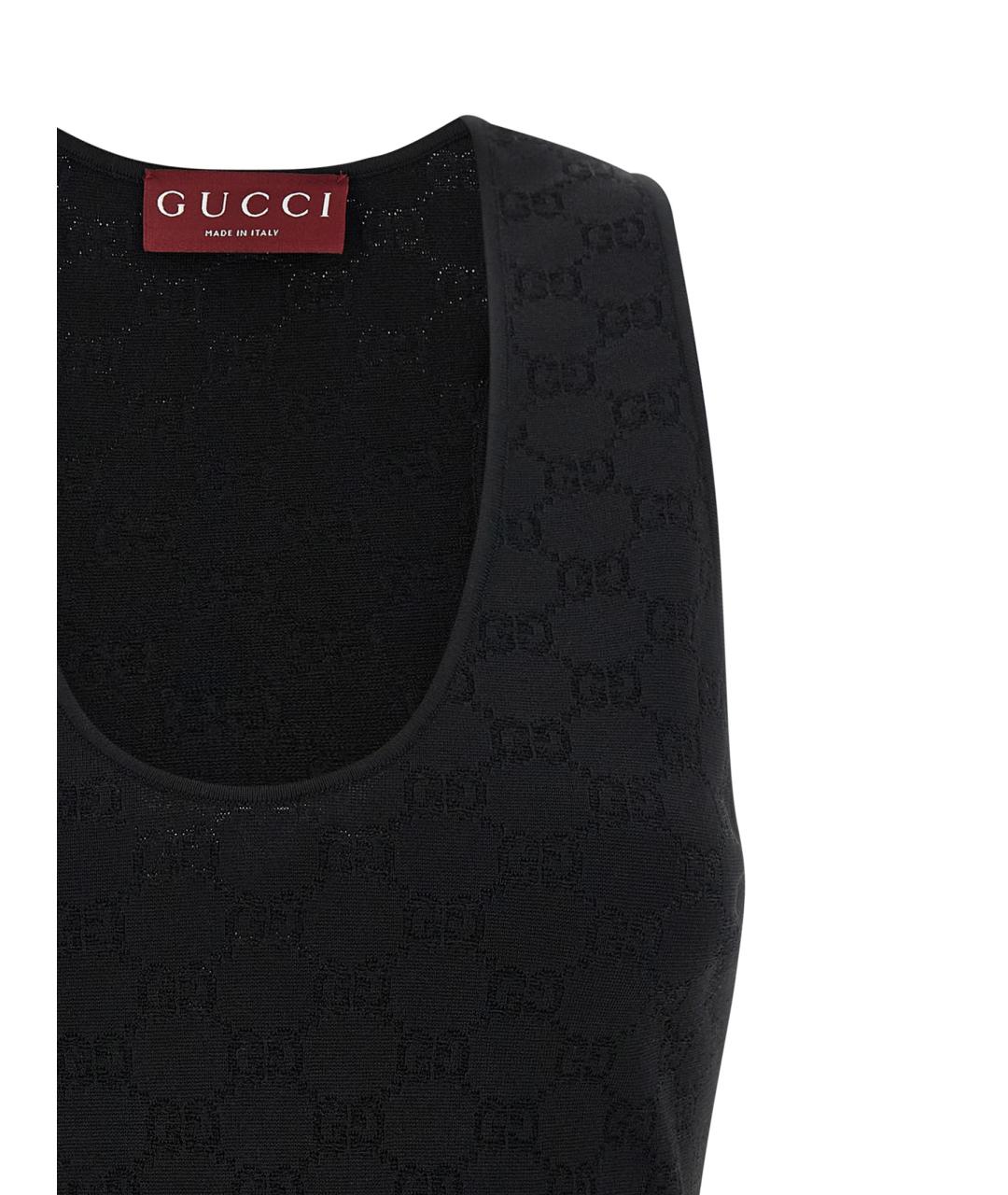 GUCCI Черная вискозная майка, фото 3