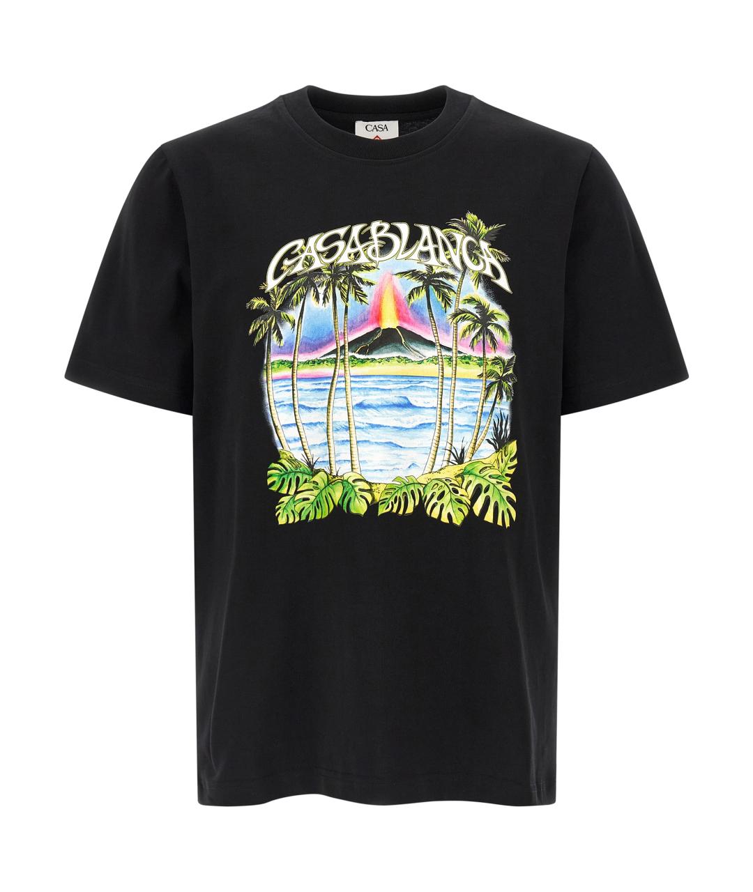 CASABLANCA Черная хлопковая футболка, фото 1