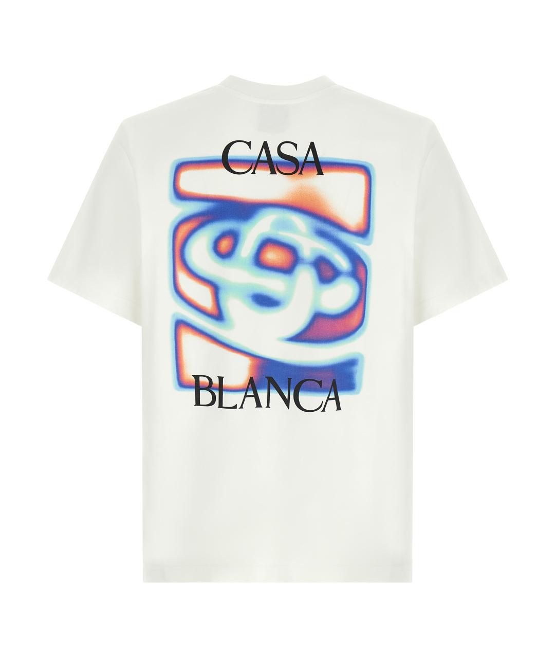 CASABLANCA Белая хлопковая футболка, фото 2