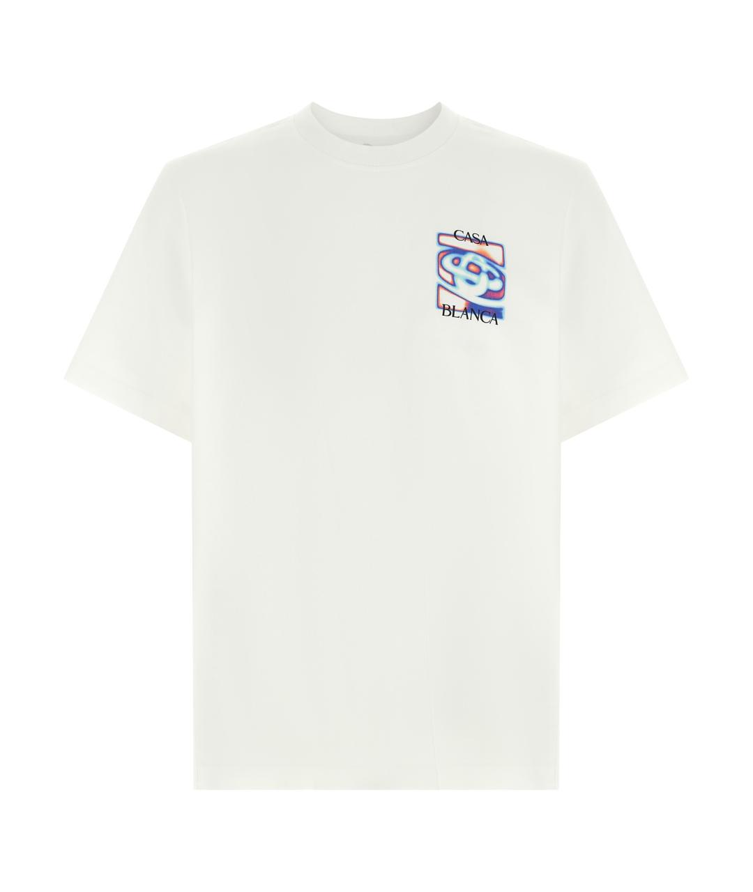CASABLANCA Белая хлопковая футболка, фото 1