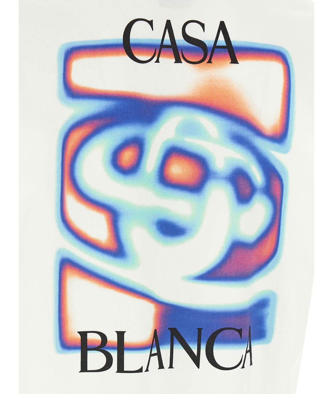 CASABLANCA Белая хлопковая футболка, фото 4