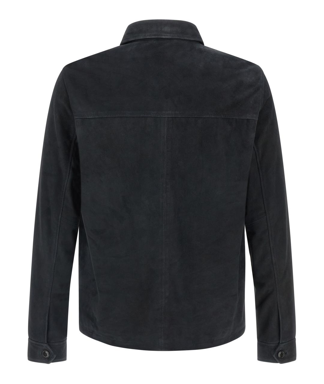 PAL ZILERI Темно-синяя замшевая куртка, фото 2