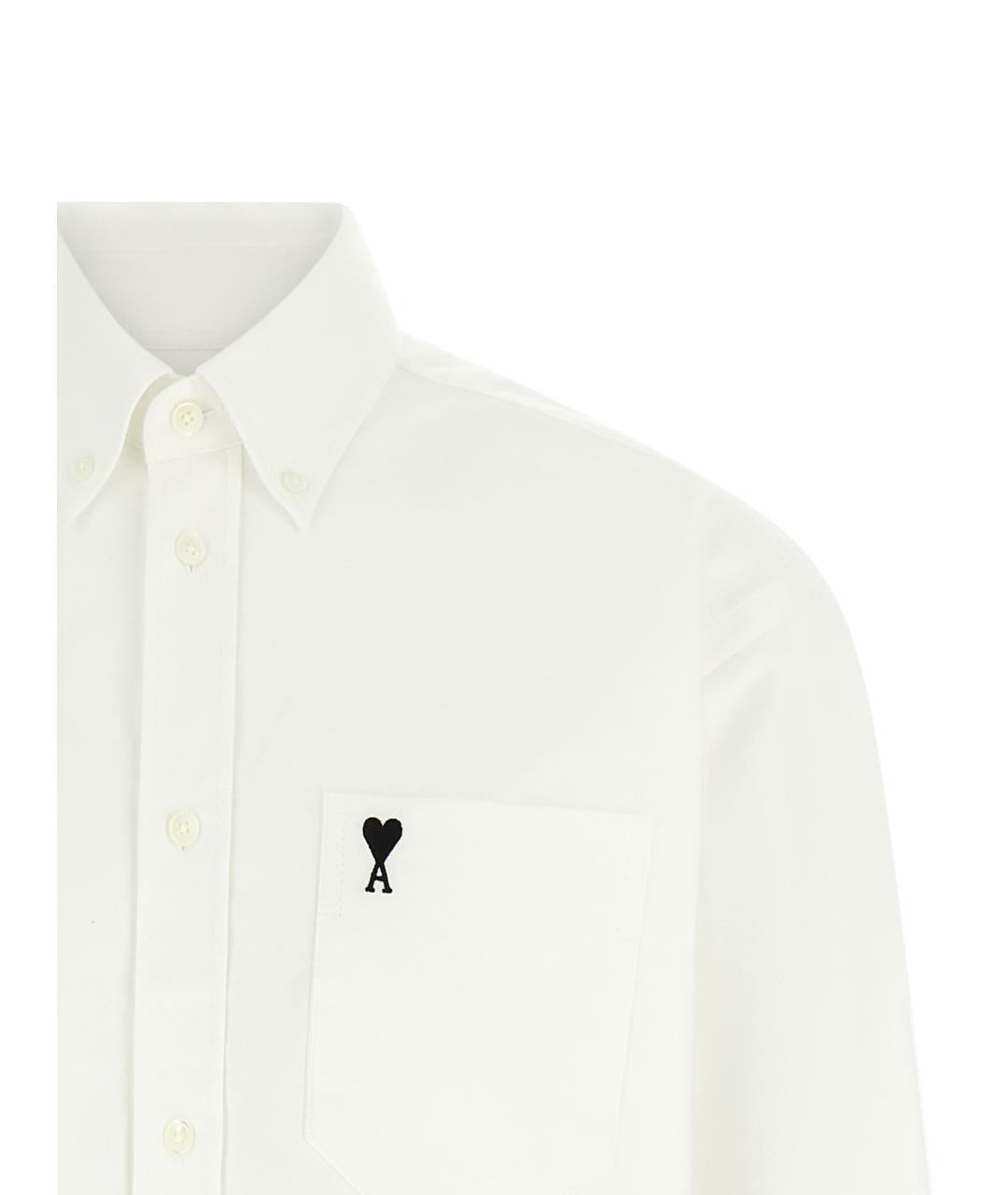 Ami Paris Белая хлопковая кэжуал рубашка, фото 3