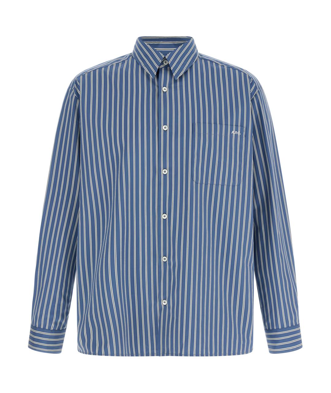 A.P.C. Синяя хлопковая кэжуал рубашка, фото 1
