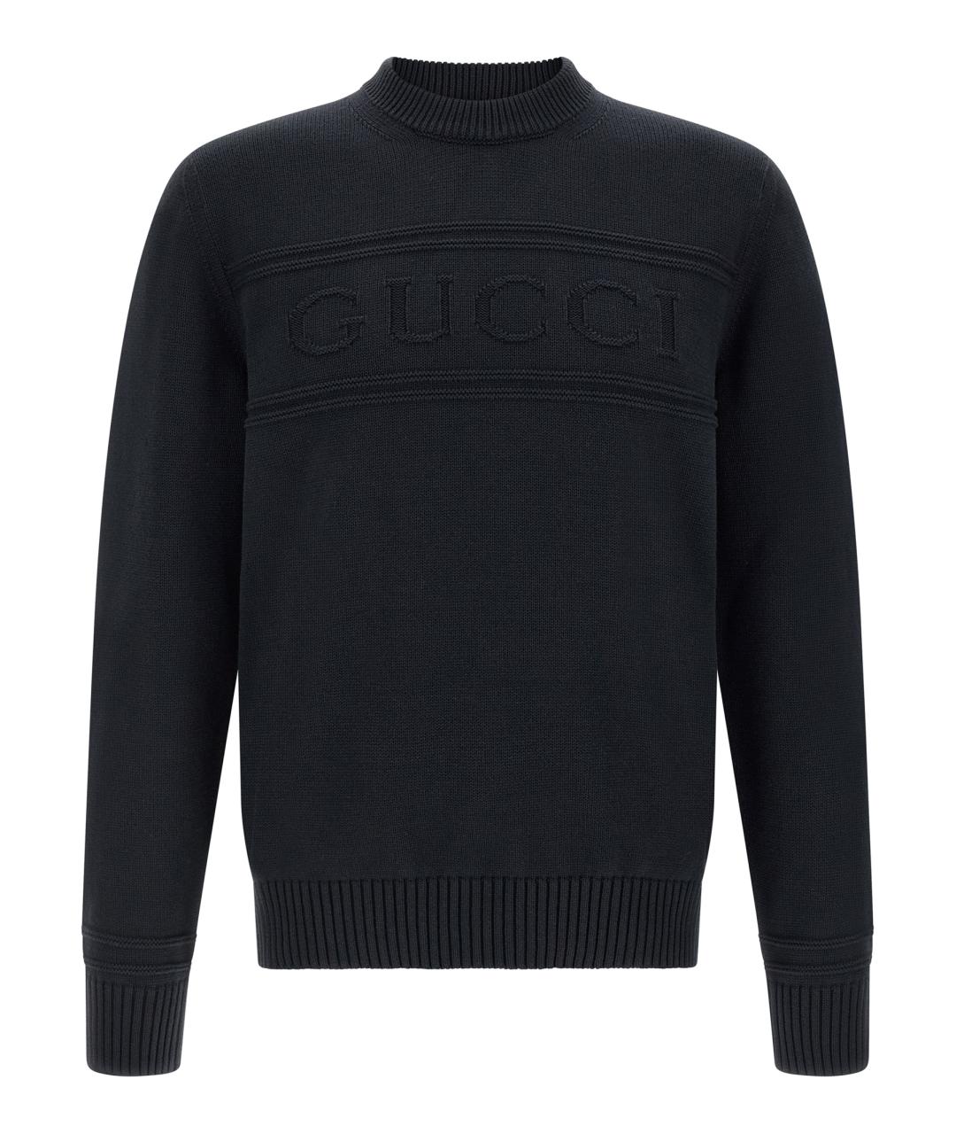 GUCCI Темно-синий хлопковый джемпер / свитер, фото 1