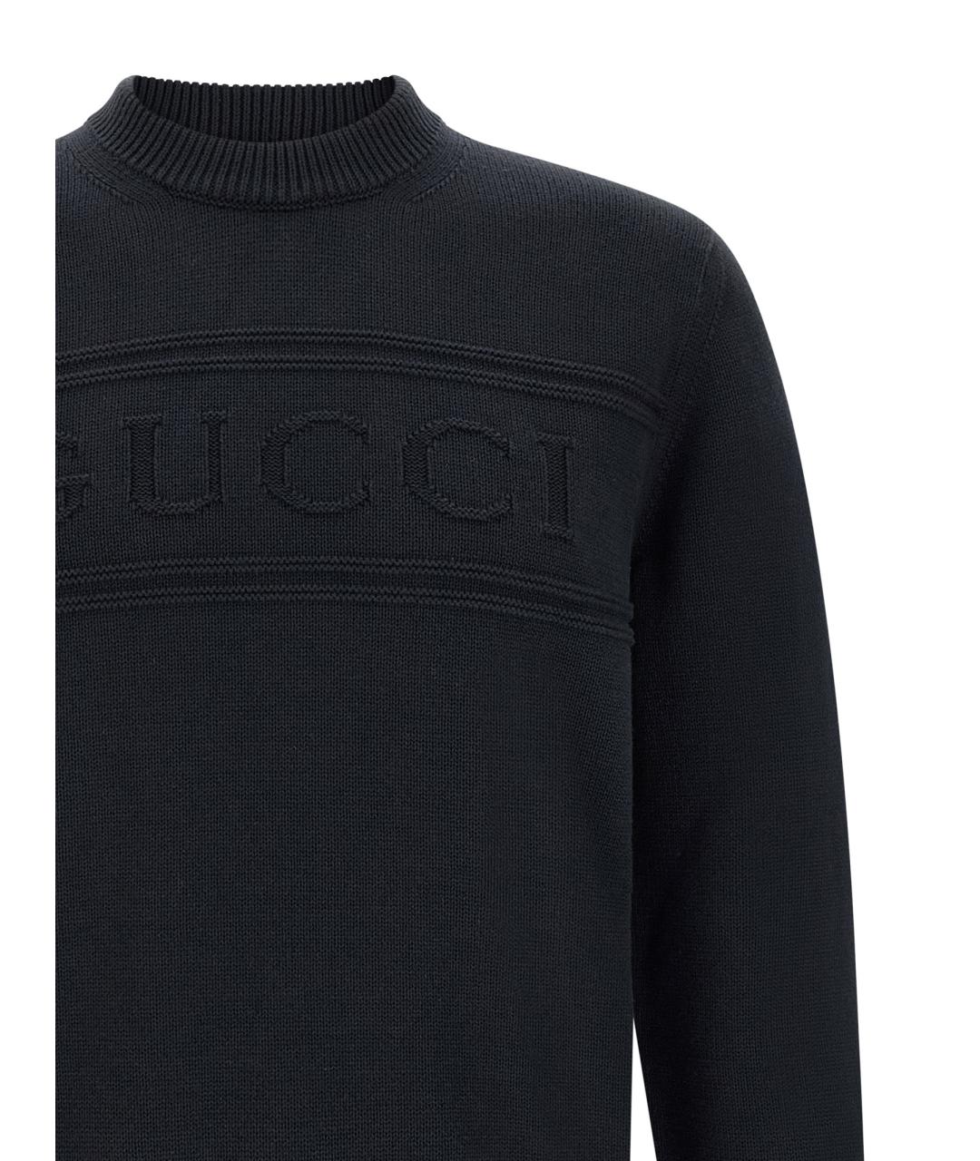 GUCCI Темно-синий хлопковый джемпер / свитер, фото 3