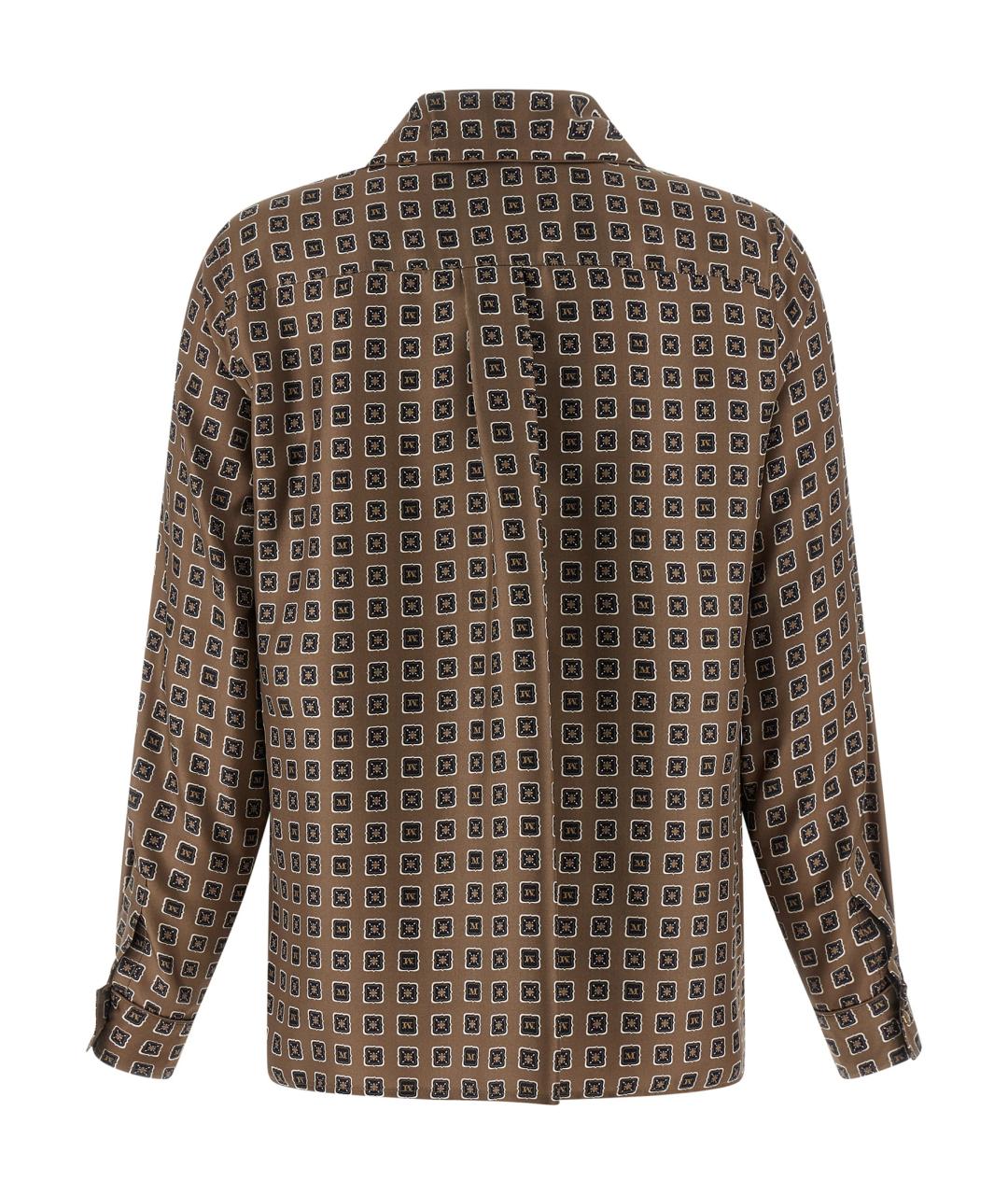 MAX MARA Коричневая шелковая блузы, фото 2