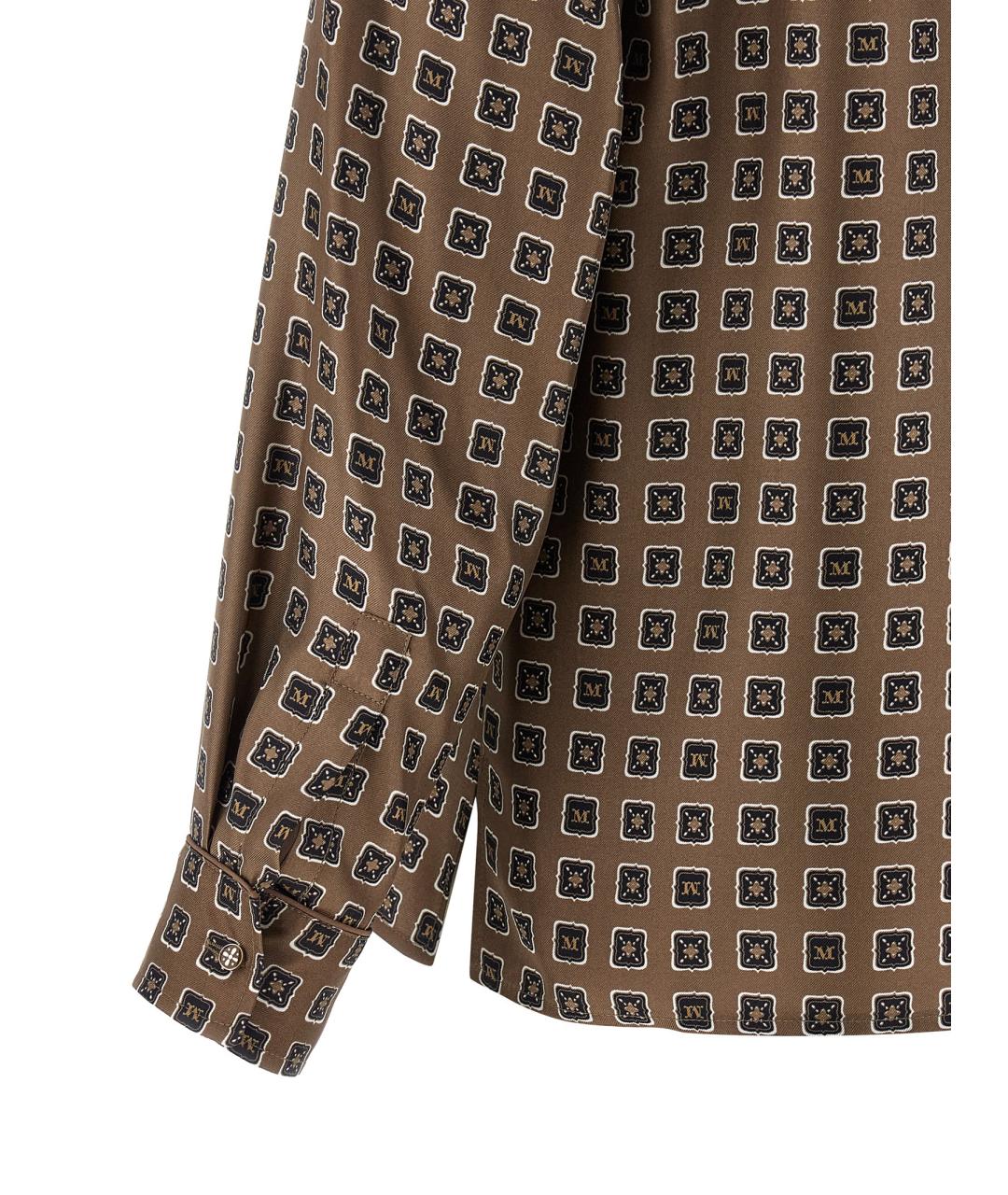 MAX MARA Коричневая шелковая блузы, фото 4
