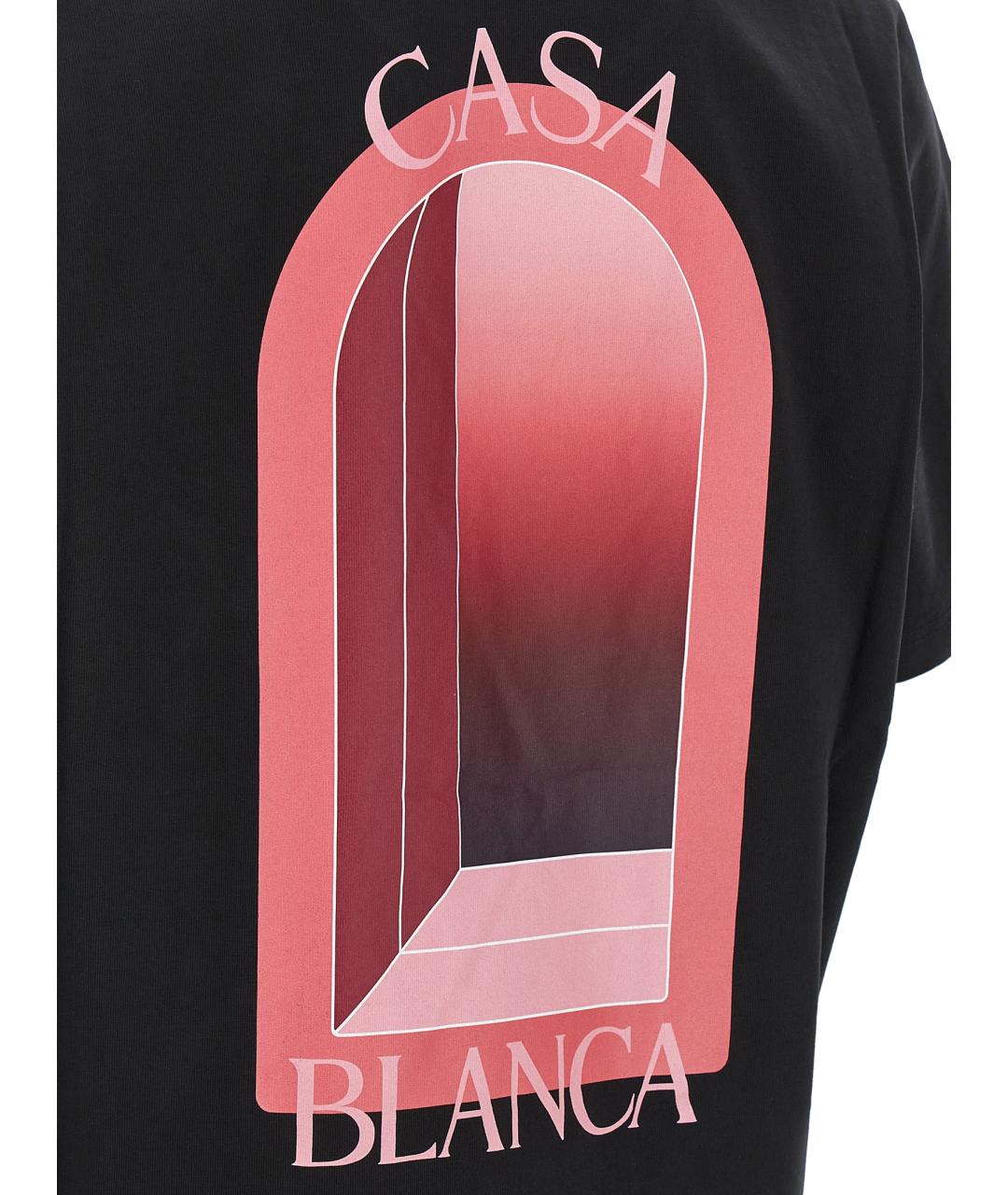 CASABLANCA Черная хлопковая футболка, фото 4