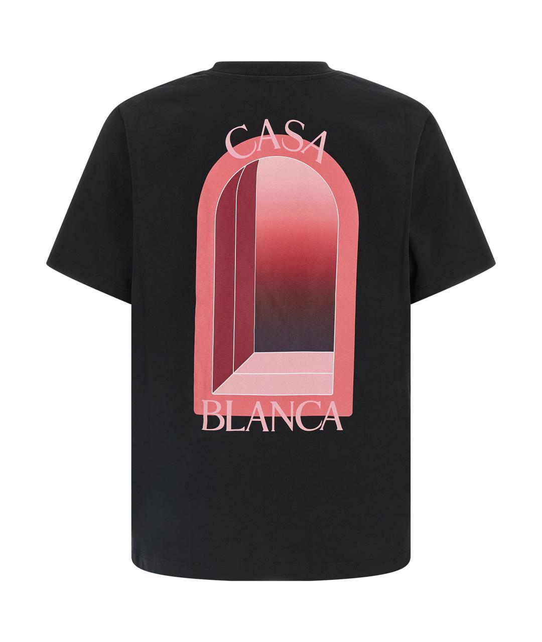 CASABLANCA Черная хлопковая футболка, фото 2