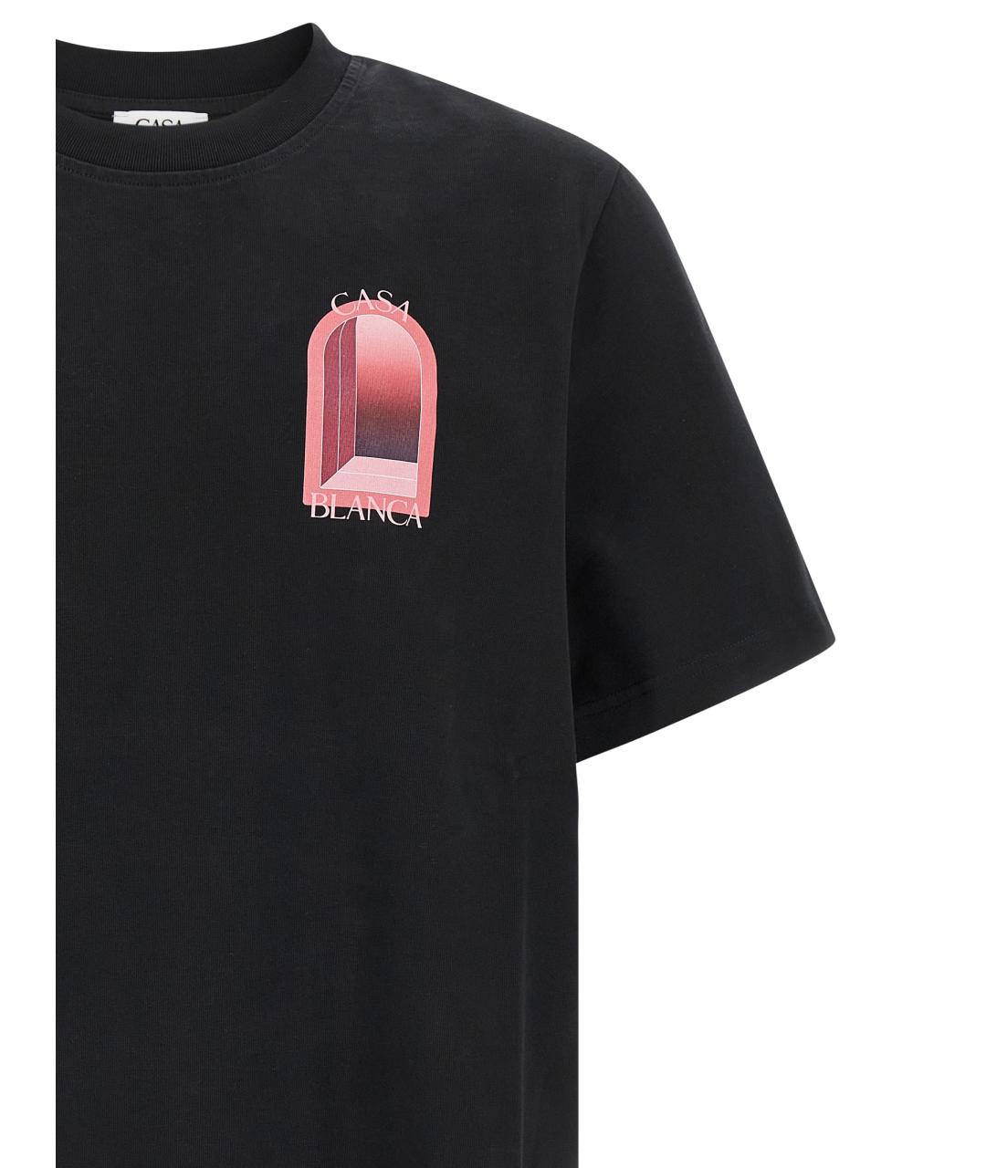 CASABLANCA Черная хлопковая футболка, фото 3