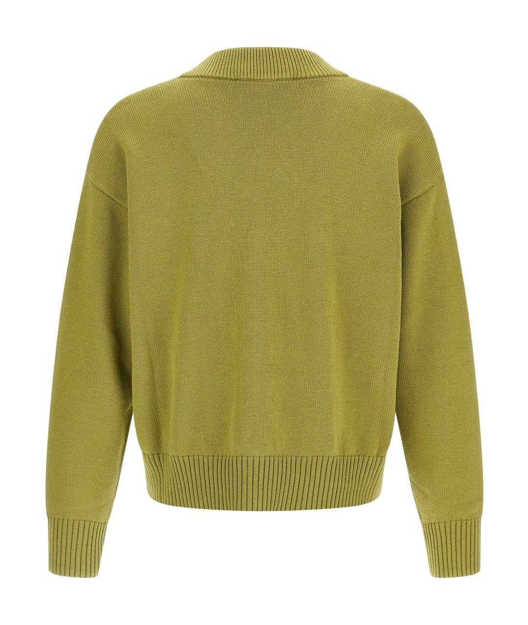 Ami Paris Зеленый шерстяной кардиган, фото 2