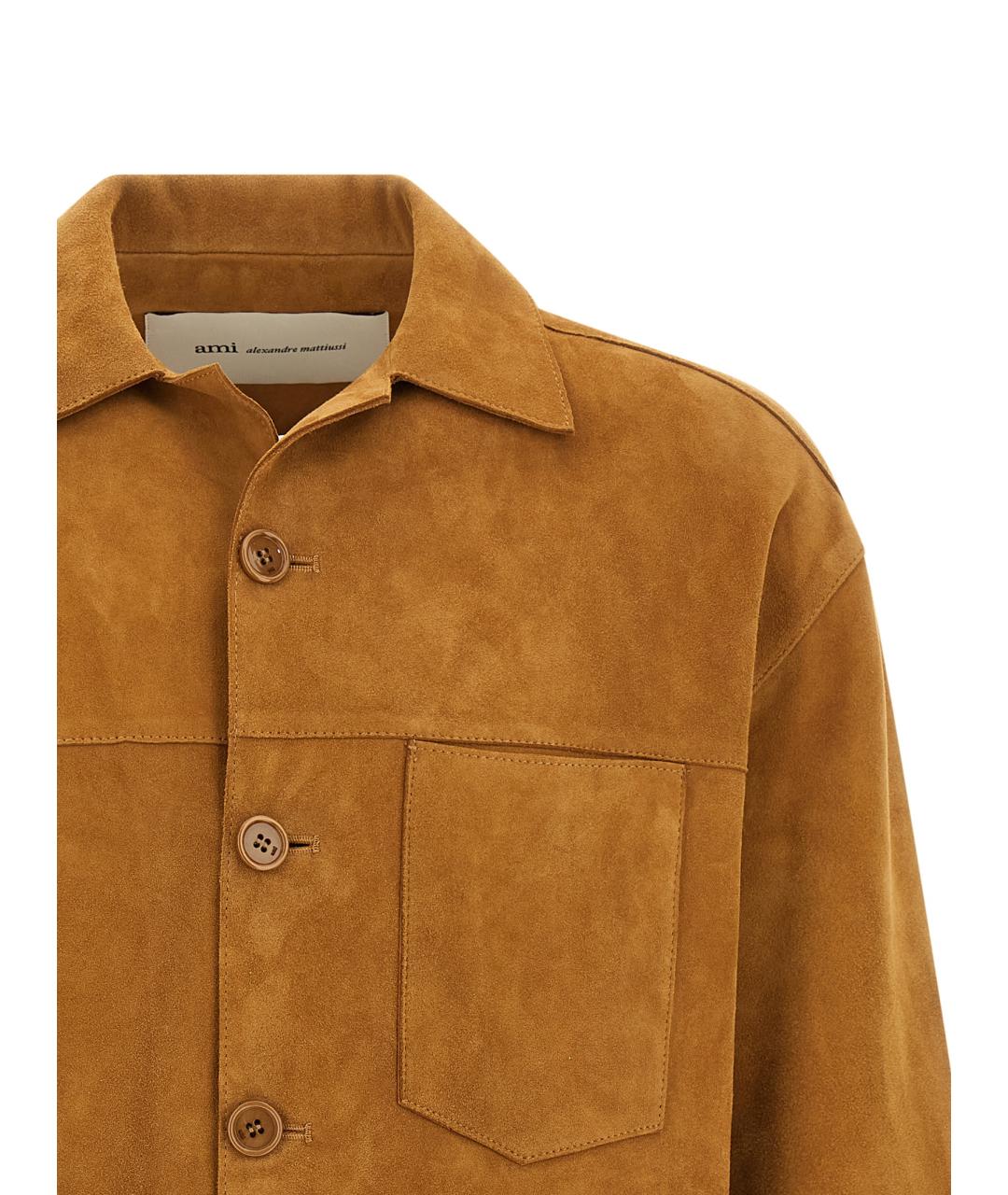 Ami Paris Коричневая замшевая куртка, фото 3