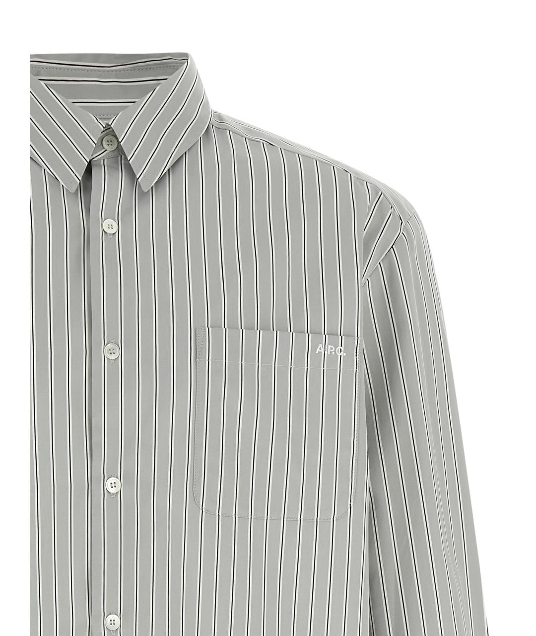 A.P.C. Серая хлопковая кэжуал рубашка, фото 3