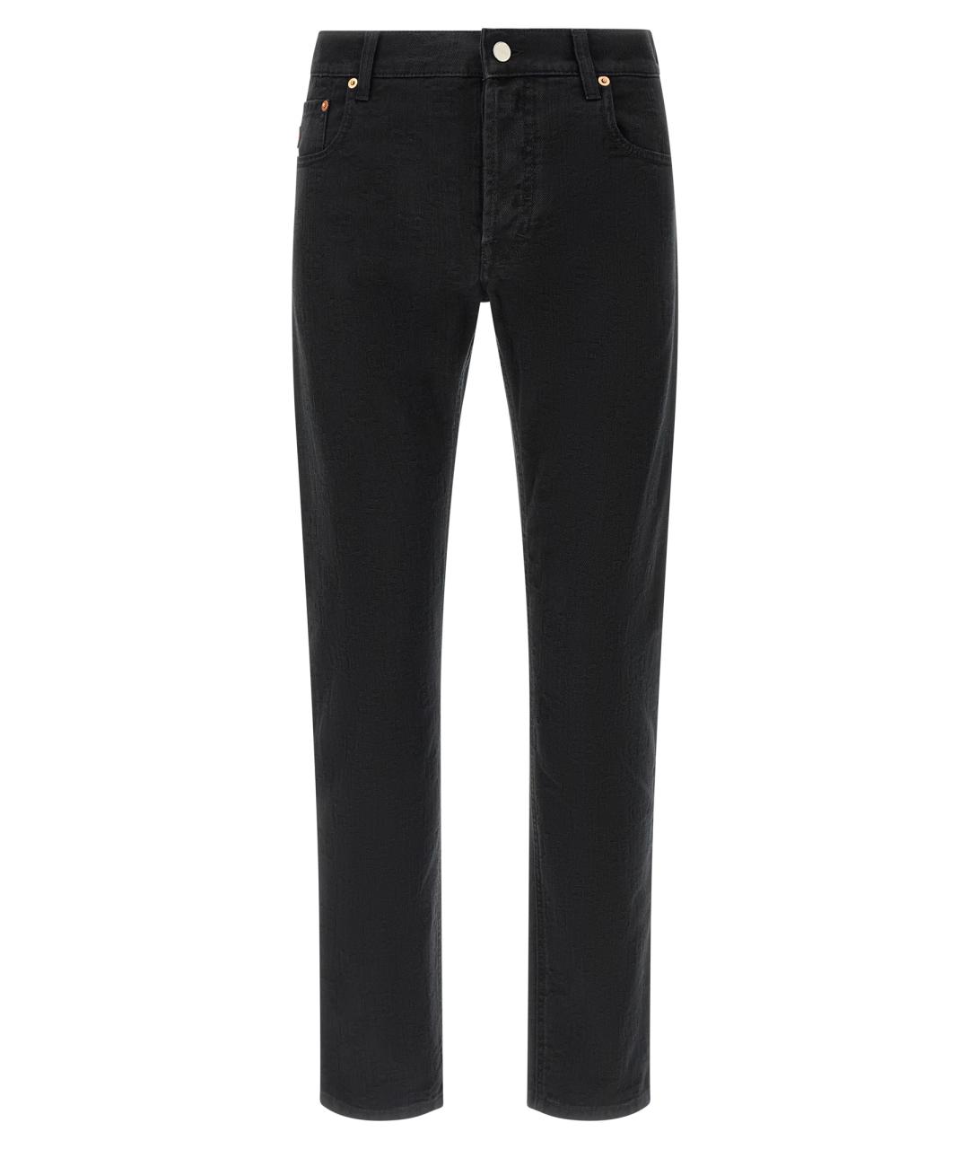 GUCCI Черные хлопковые прямые джинсы, фото 1