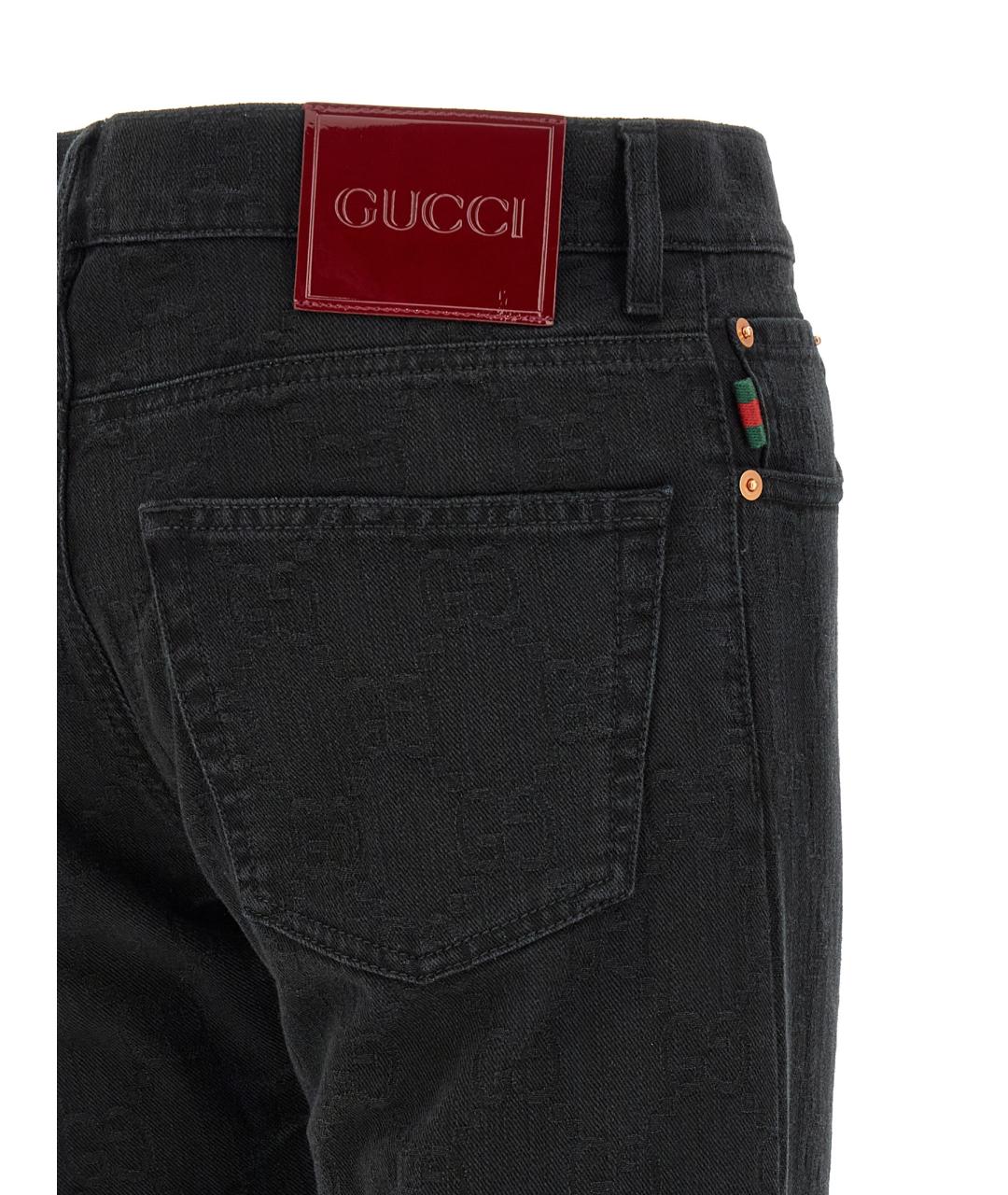 GUCCI Черные хлопковые прямые джинсы, фото 4