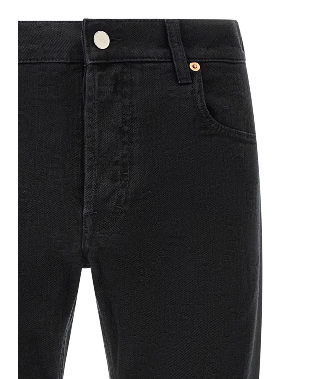 GUCCI Черные хлопковые прямые джинсы, фото 3